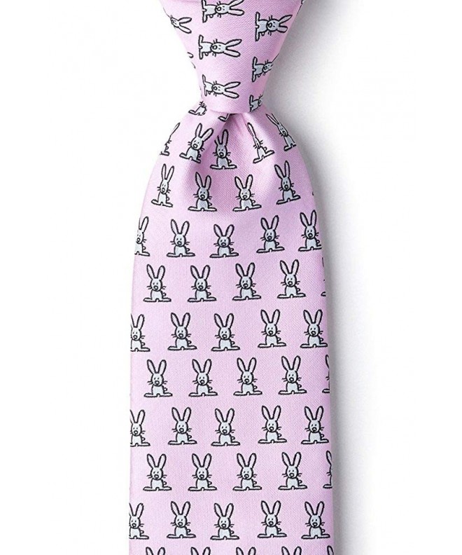 Pink Microfiber Tie Bunnies Necktie