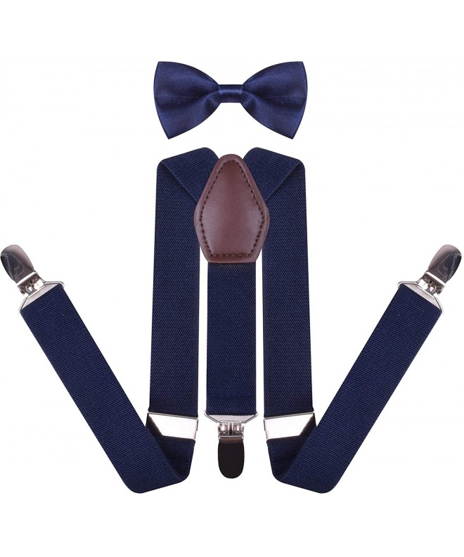 YJDS Leather Suspenders Bowtie Inches
