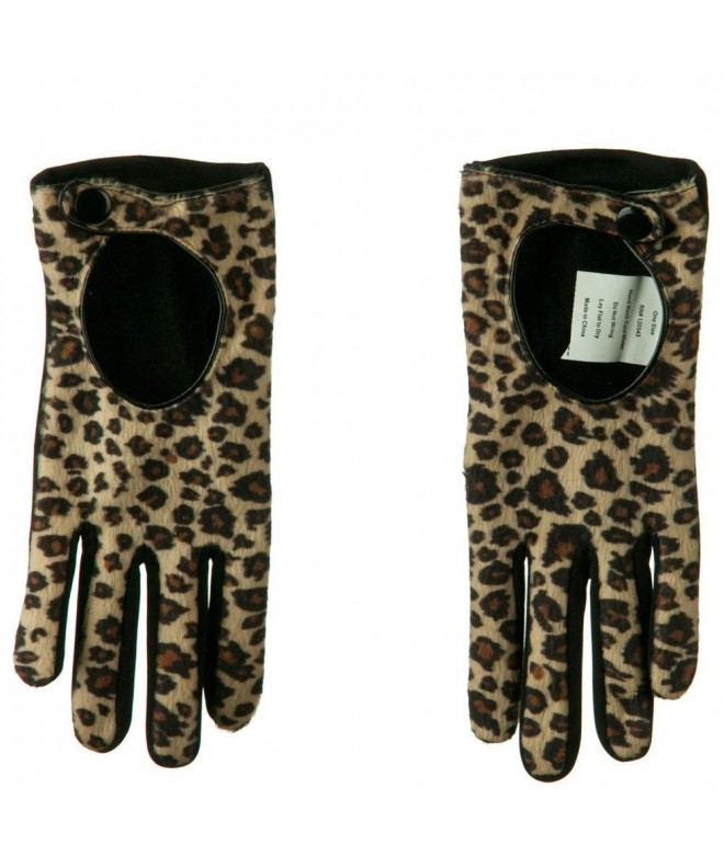 Womens Cheetah Print Glove Black