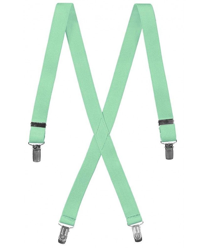 Green Formal Adjustable X back Suspenders