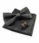 Mens Checkered Handkerchief Cufflinks Black