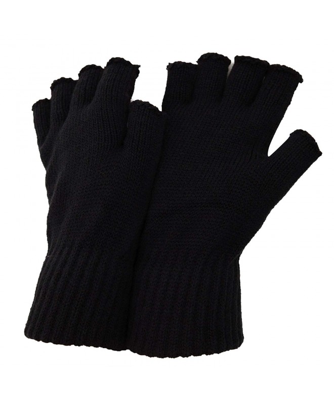FLOSO Winter Fingerless Gloves Black
