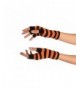 Orange Black Stripes Fingerless Gloves