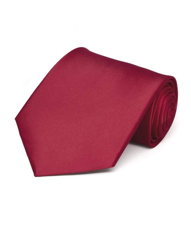 TieMart Crimson Solid Color Necktie