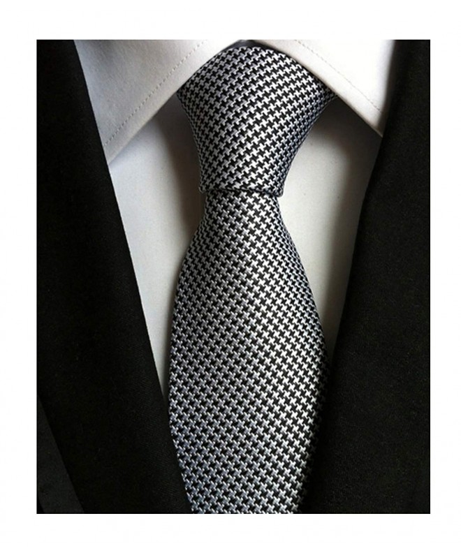 Houndstooth Silver Black Gentlemen Neckties