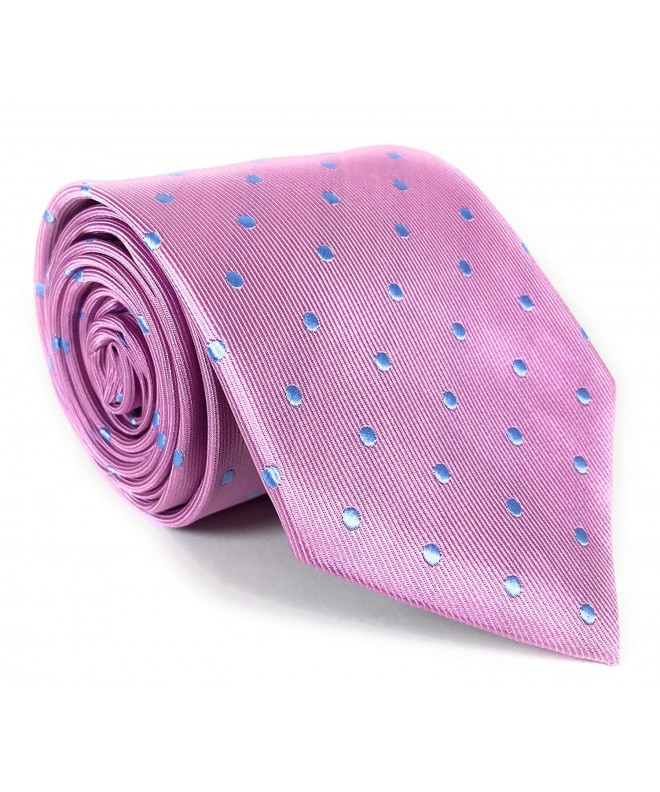Pink Silk Necktie Light Polka